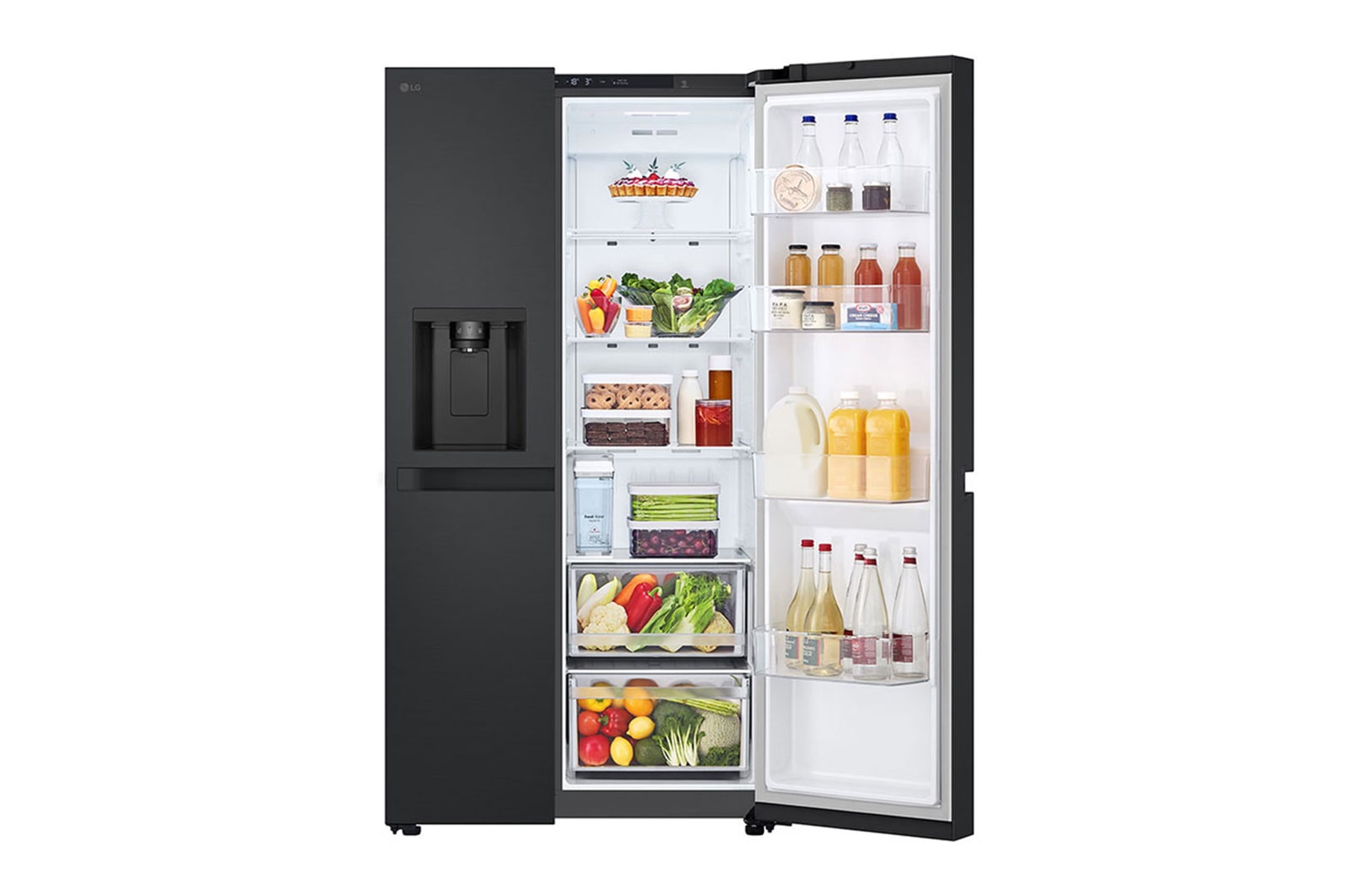 Front right side door open with food