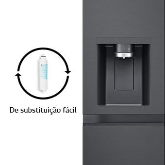Os dois cartões separados com filtros de água substituíveis e um dispensador de água expandido.