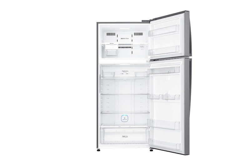 front with open door without food