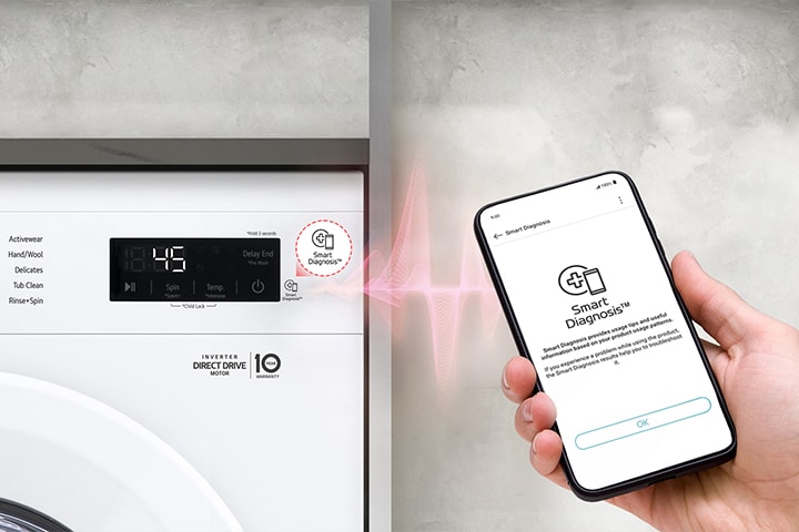 O Smart Diagnosis™ permite utilizar o seu smartphone para analisar ocorrências da sua máquina de lavar
