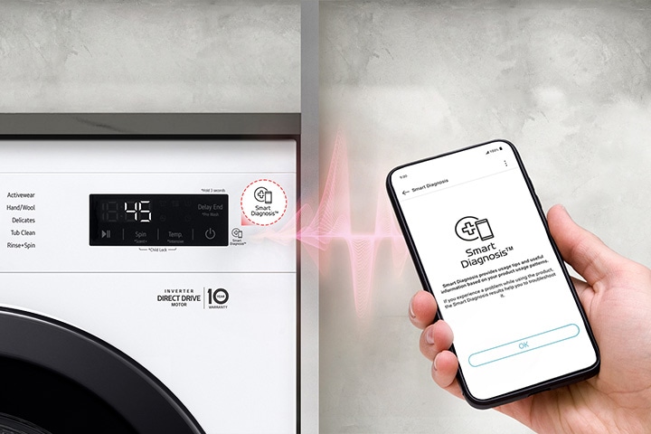 O Smart Diagnosis™ permite utilizar o seu smartphone para analisar ocorrências da sua máquina de lavar