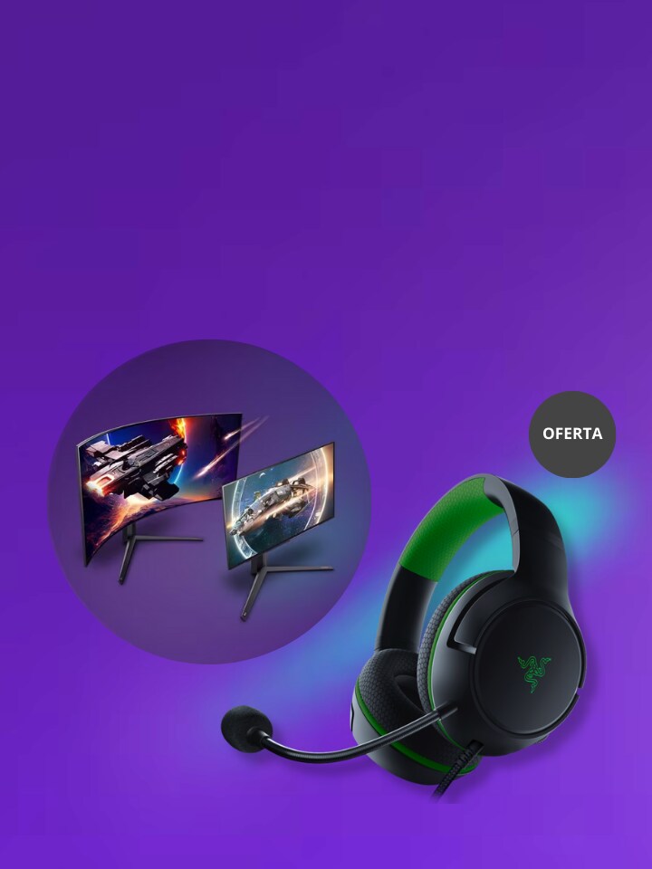 Na compra de um Monitor oferta de uns Headsets da Razer