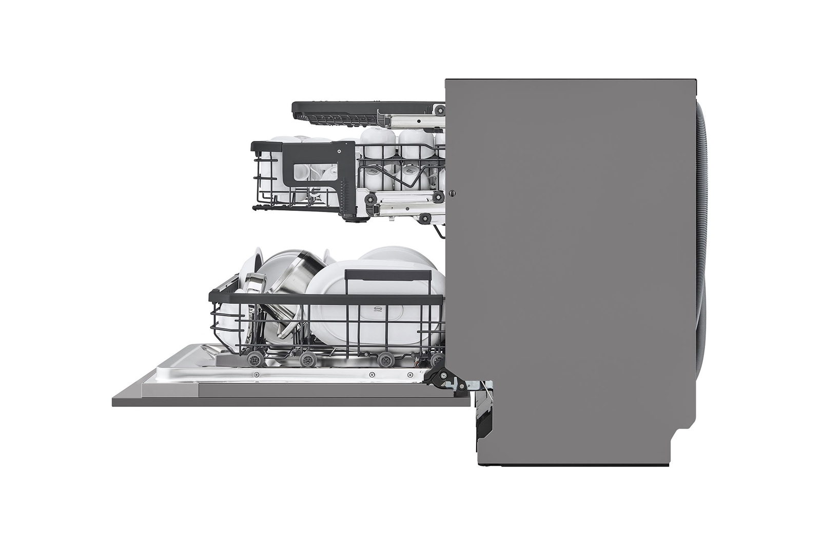 Vista lateral com 3.ª prateleira - superior