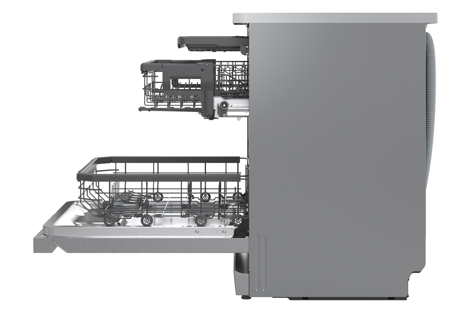 Vista lateral com a 3.ª prateleira - inferior