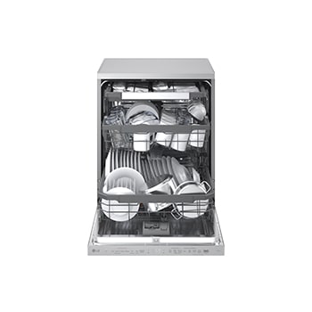 Vista frontal de porta aberta com prato