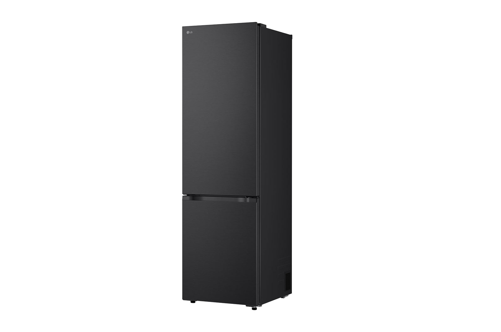 Vista frontal do frigorífico combinado LG (GBBW726AEV) a mostrar o design exterior