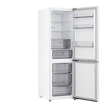 Vista frontal do frigorífico combinado LG (gbbsj10esw) a mostrar o design exterior