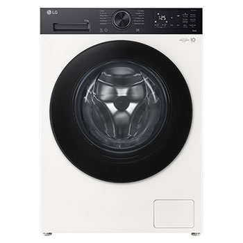 Vista frontal da Máquina de Lavar Roupa LG 11kg branca F4X5511THB com classe energética A-30% , AI DD e dispensador automático