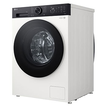 Perspetiva da esquerda da máquina de lavar roupa LG