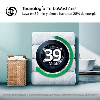 Máquina de Lavar Roupa LG 9kg Branca com AI DD e Classe Energética A-30%