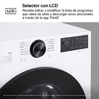 Máquina de Lavar Roupa LG 9kg Branca com AI DD e Classe Energética A-30%