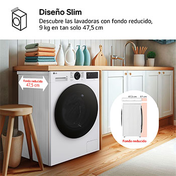 Máquina de Lavar Roupa LG 9kg Branca com AI DD e Classe Energética A-30%