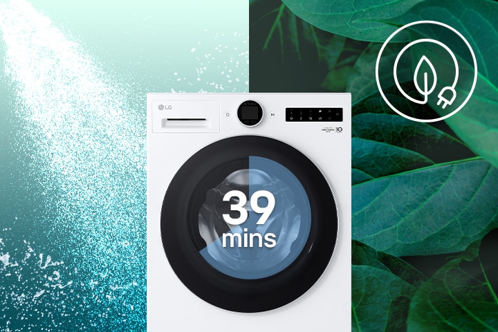 Trinta e nove minutos estão escritos na máquina de lavar roupa.