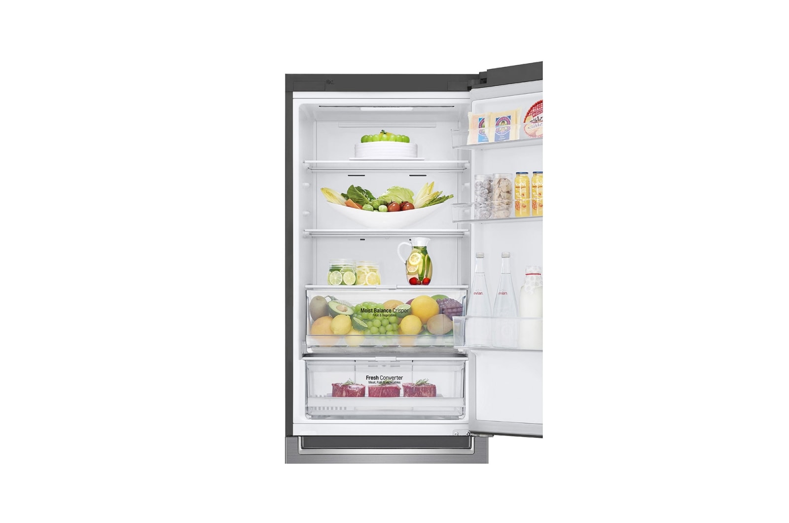 LG Combinado LG GBB61PZFFN, 341 litros, eficiência energética D, 1,86 m, Door Cooling+™, Wi-Fi, Shiny Steel, GBB61PZFFN