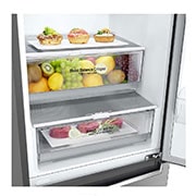 LG Combinado LG GBB61PZGFN, 341 litros, eficiência energética D, 1,86 m, Door Cooling+™, Shiny Steel, GBB61PZGFN