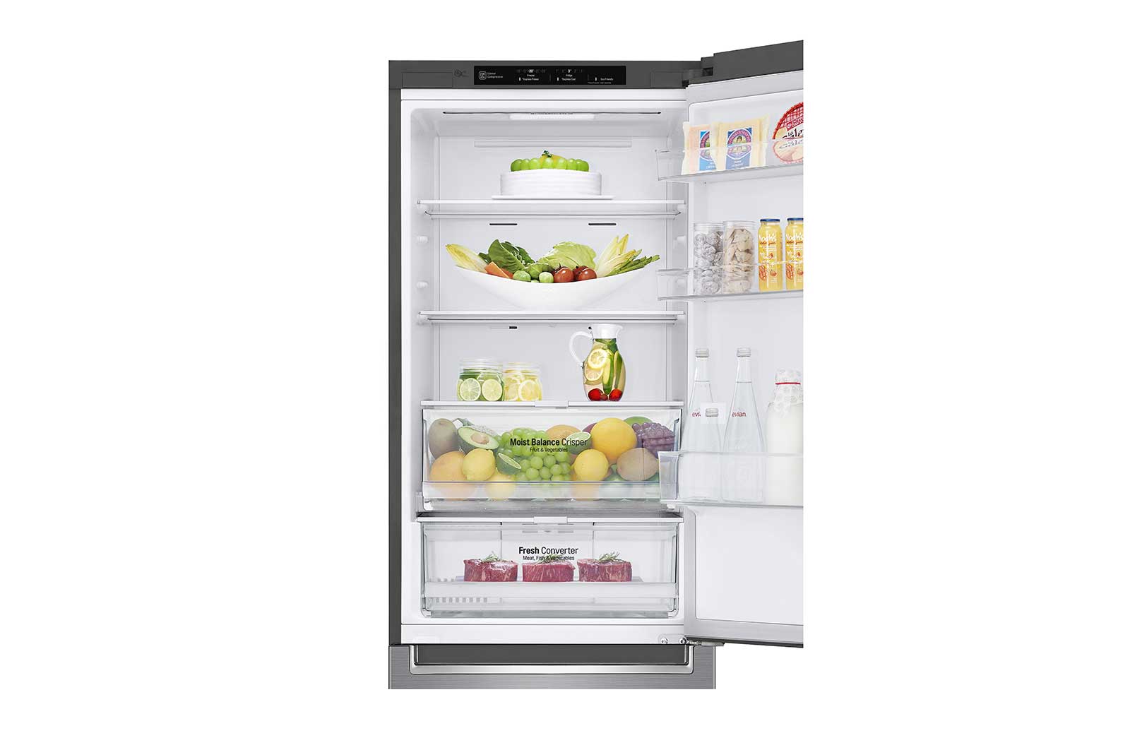 LG Combinado LG GBB61PZGFN, 341 litros, eficiência energética D, 1,86 m, Door Cooling+™, Shiny Steel, GBB61PZGFN