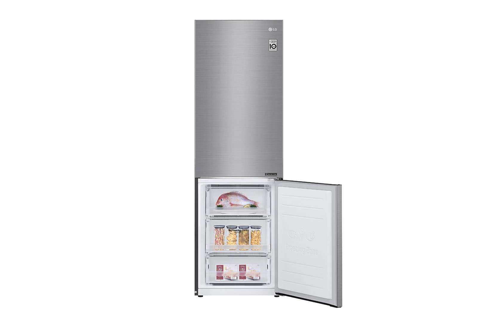 LG Frigorífico Combinado | 341 L | Etiqueta energética E | 1,86 m | DoorCooLing+™, GBB61PZJMN