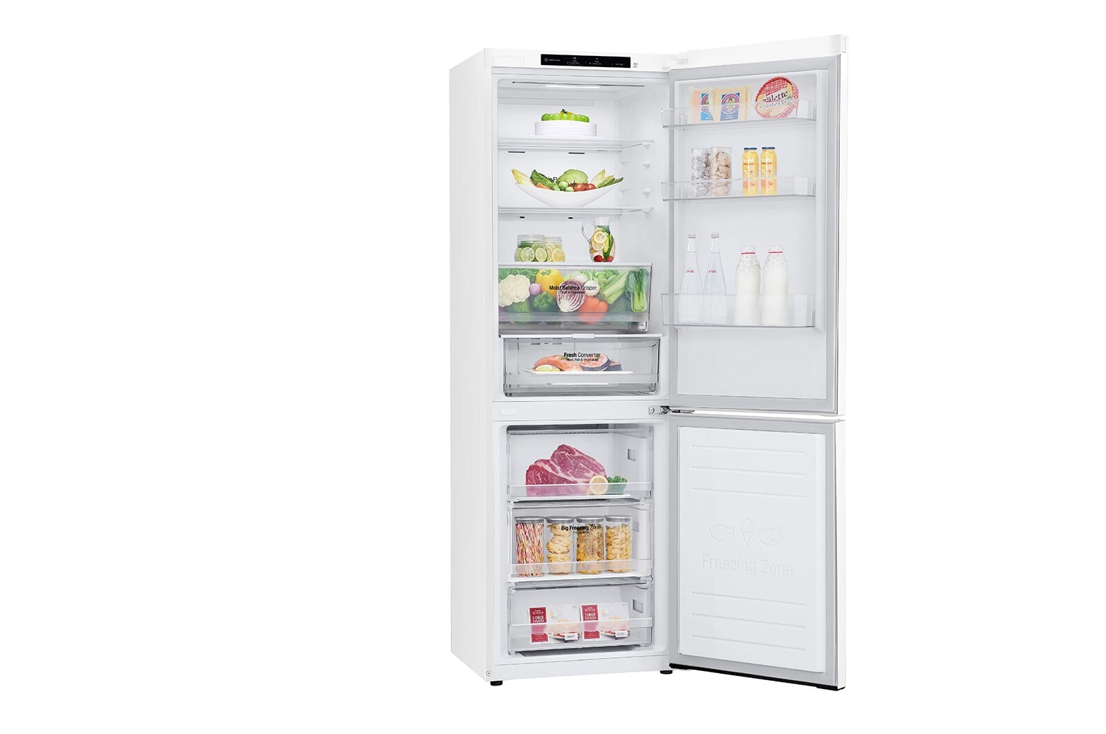 LG Frigorífico Combinado | 341 L | Etiqueta energética C | 1,86 m | DoorCooLing+™ | FRESHConverter™, GBB61SWGCN1