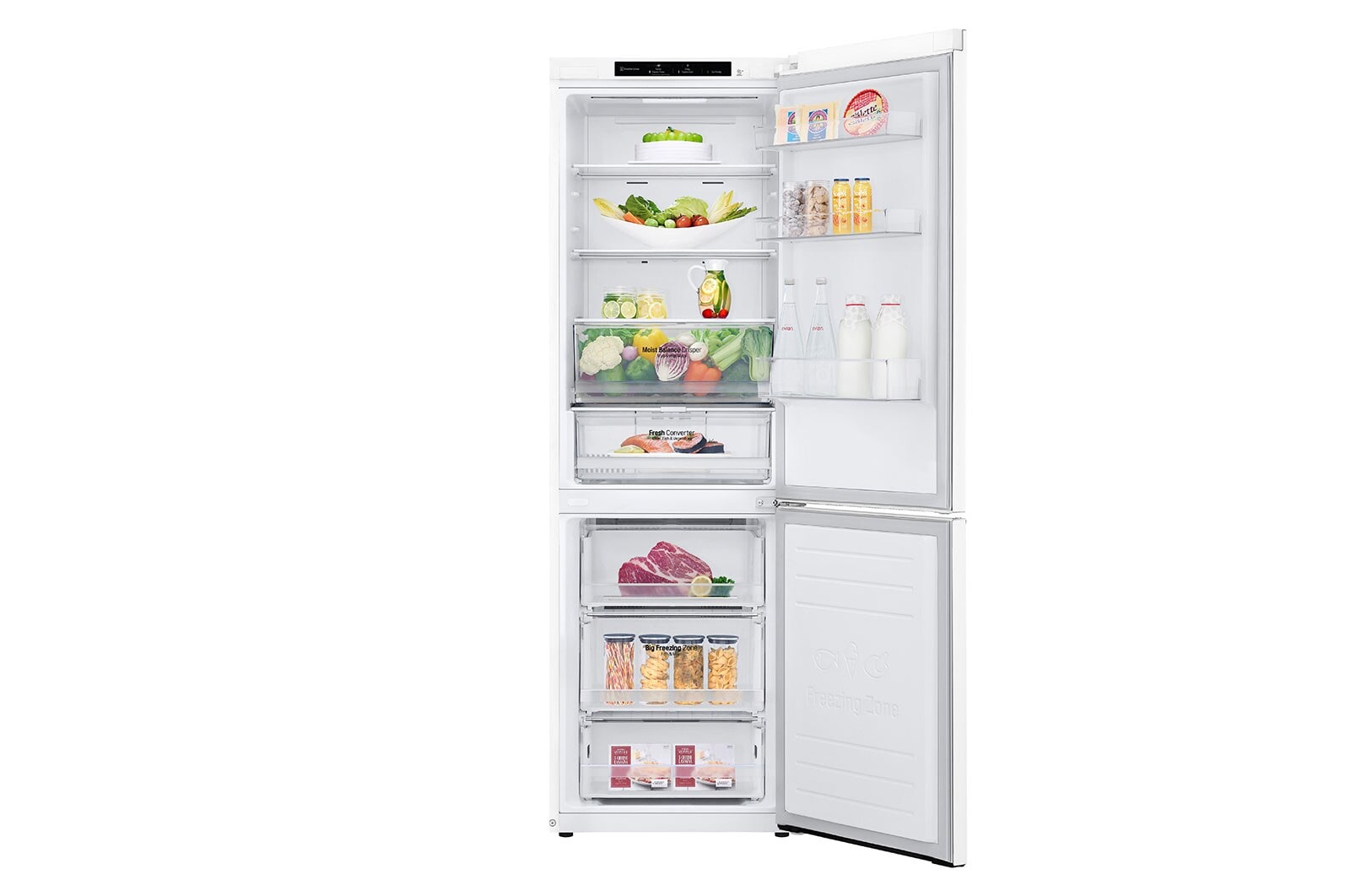LG Frigorífico Combinado | 341 L | Etiqueta energética C | 1,86 m | DoorCooLing+™ | FRESHConverter™, GBB61SWGCN1