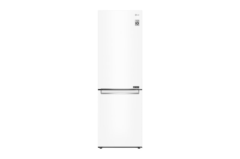 Vista frontal de Combinado LG GBB61SWGFN, 341 litros, eficiência energética D, 1,86 m, Door Cooling+™, Super White GBB61SWGFN