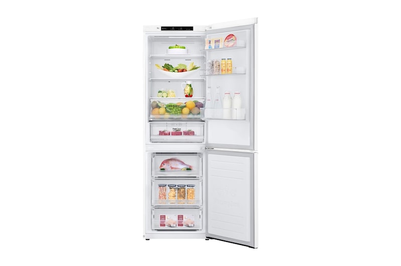 LG Combinado LG GBB61SWGFN, 341 litros, eficiência energética D, 1,86 m, Door Cooling+™, Super White, GBB61SWGFN