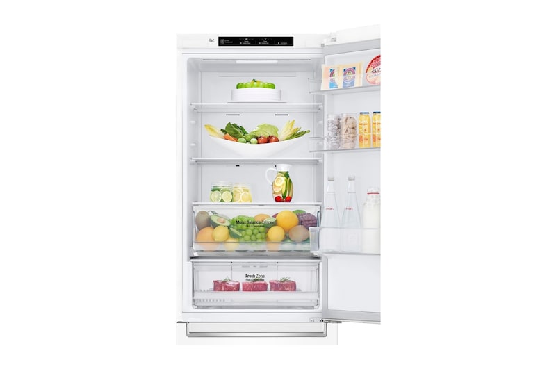 LG Combinado LG GBB61SWGFN, 341 litros, eficiência energética D, 1,86 m, Door Cooling+™, Super White, GBB61SWGFN