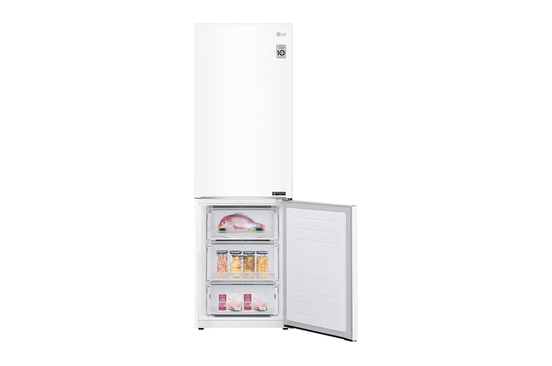 LG Combinado LG GBB61SWGFN, 341 litros, eficiência energética D, 1,86 m, Door Cooling+™, Super White, GBB61SWGFN
