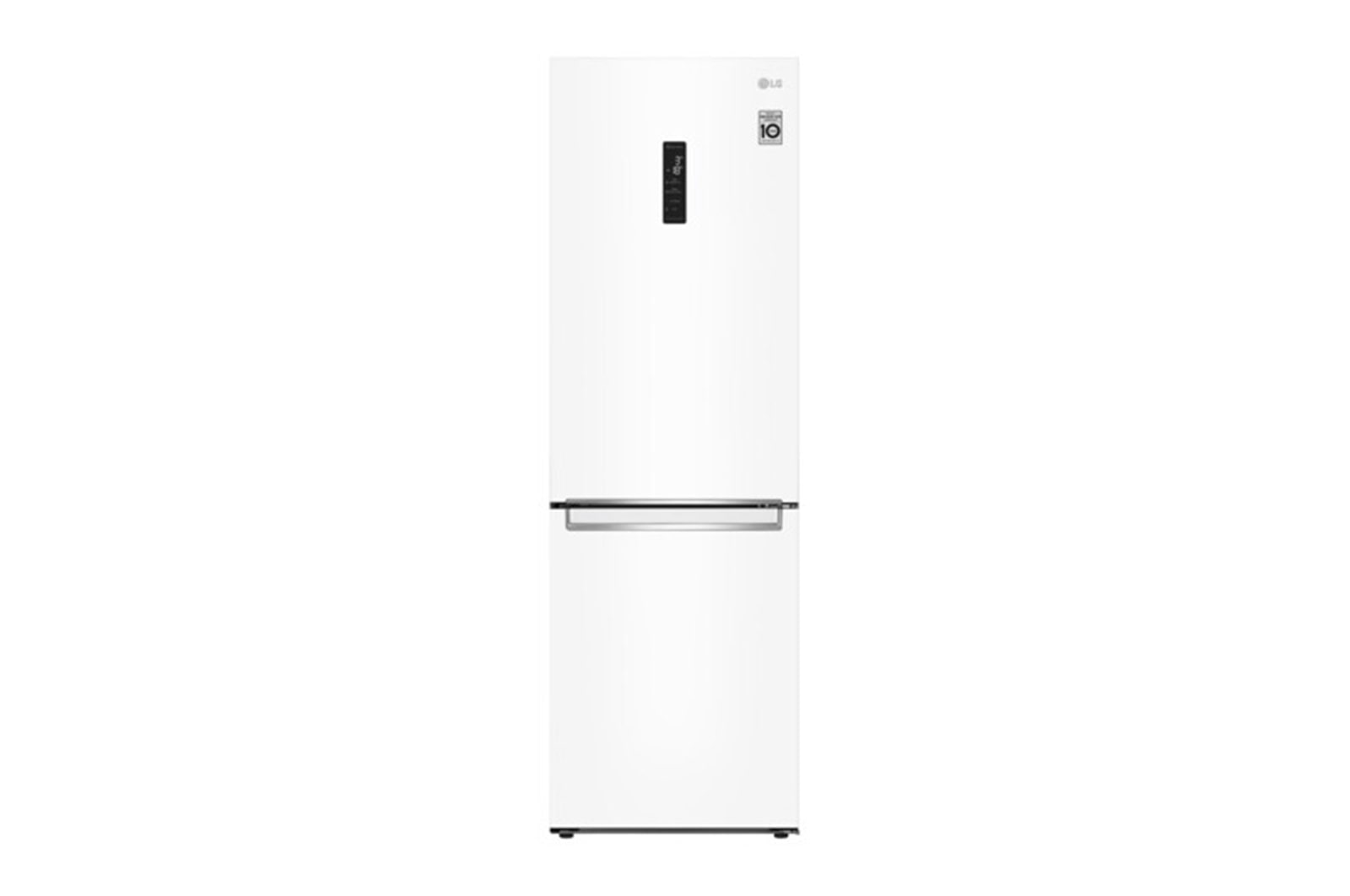 Vista frontal de Combinado LG GBB61SWHMN, 341 litros, eficiência energética E, 1,86 m, Door Cooling&#43;™, Wi-Fi, Super White GBB61SWHMN