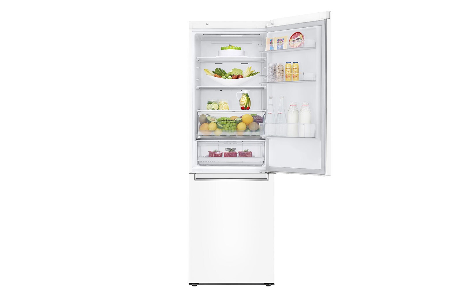 LG Combinado LG GBB61SWHMN, 341 litros, eficiência energética E, 1,86 m, Door Cooling+™, Wi-Fi, Super White, GBB61SWHMN