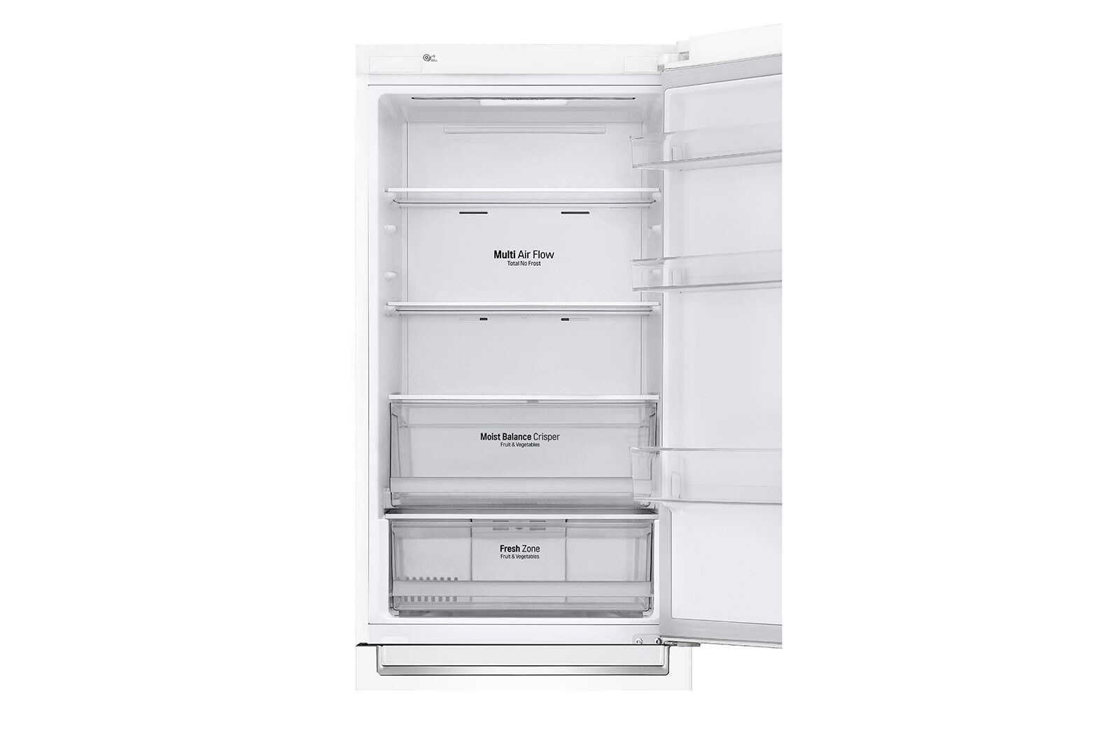 LG Combinado LG GBB61SWHMN, 341 litros, eficiência energética E, 1,86 m, Door Cooling+™, Wi-Fi, Super White, GBB61SWHMN