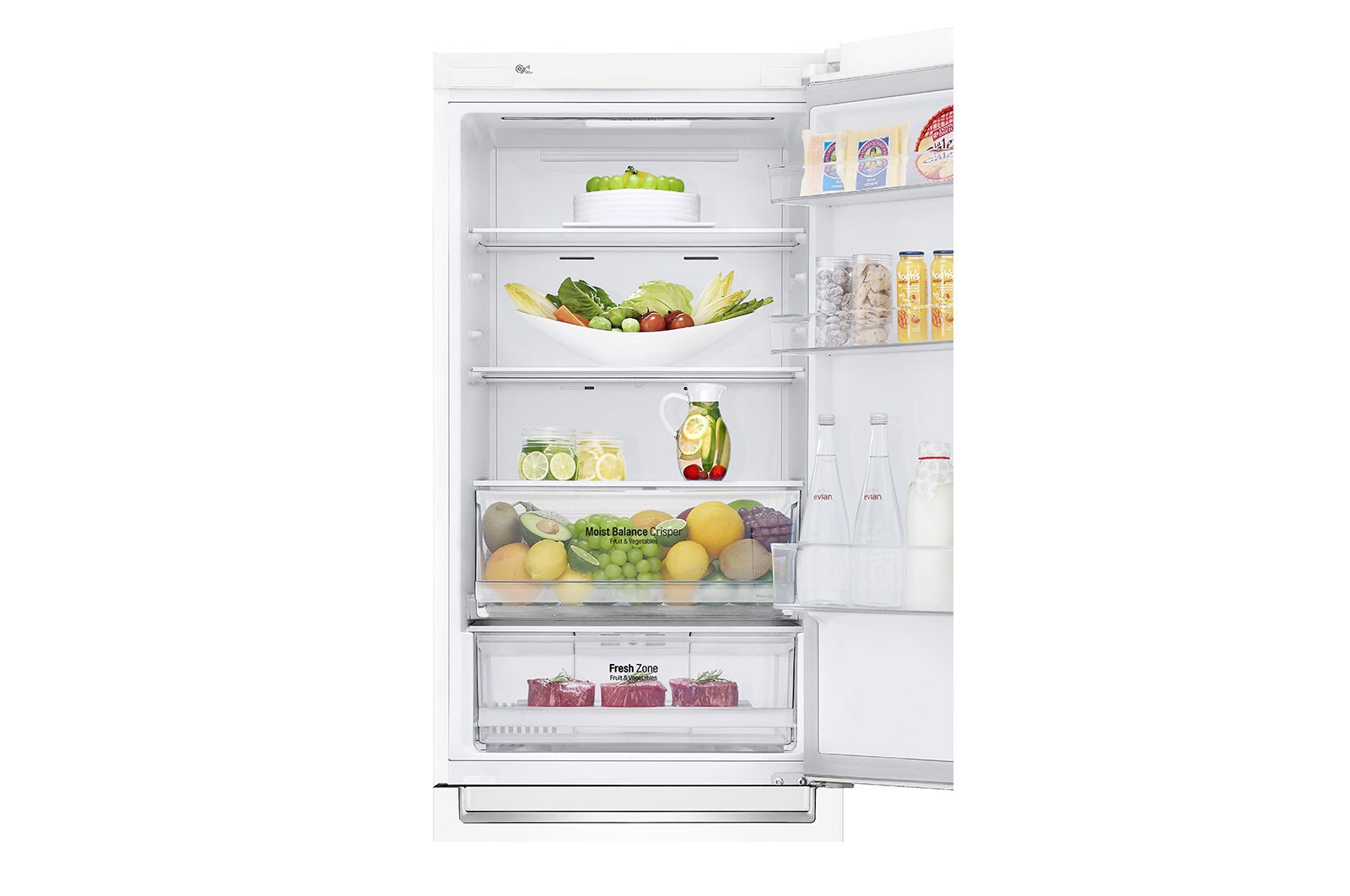 LG Combinado LG GBB61SWHMN, 341 litros, eficiência energética E, 1,86 m, Door Cooling+™, Wi-Fi, Super White, GBB61SWHMN