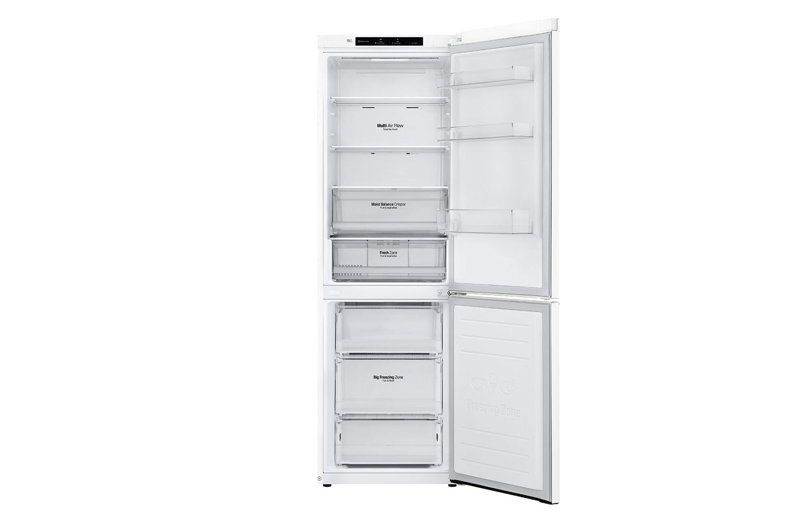 LG Frigorífico Combinado | 341 L | Etiqueta energética E | 1,86 m | DoorCooLing+™, GBB61SWJMN