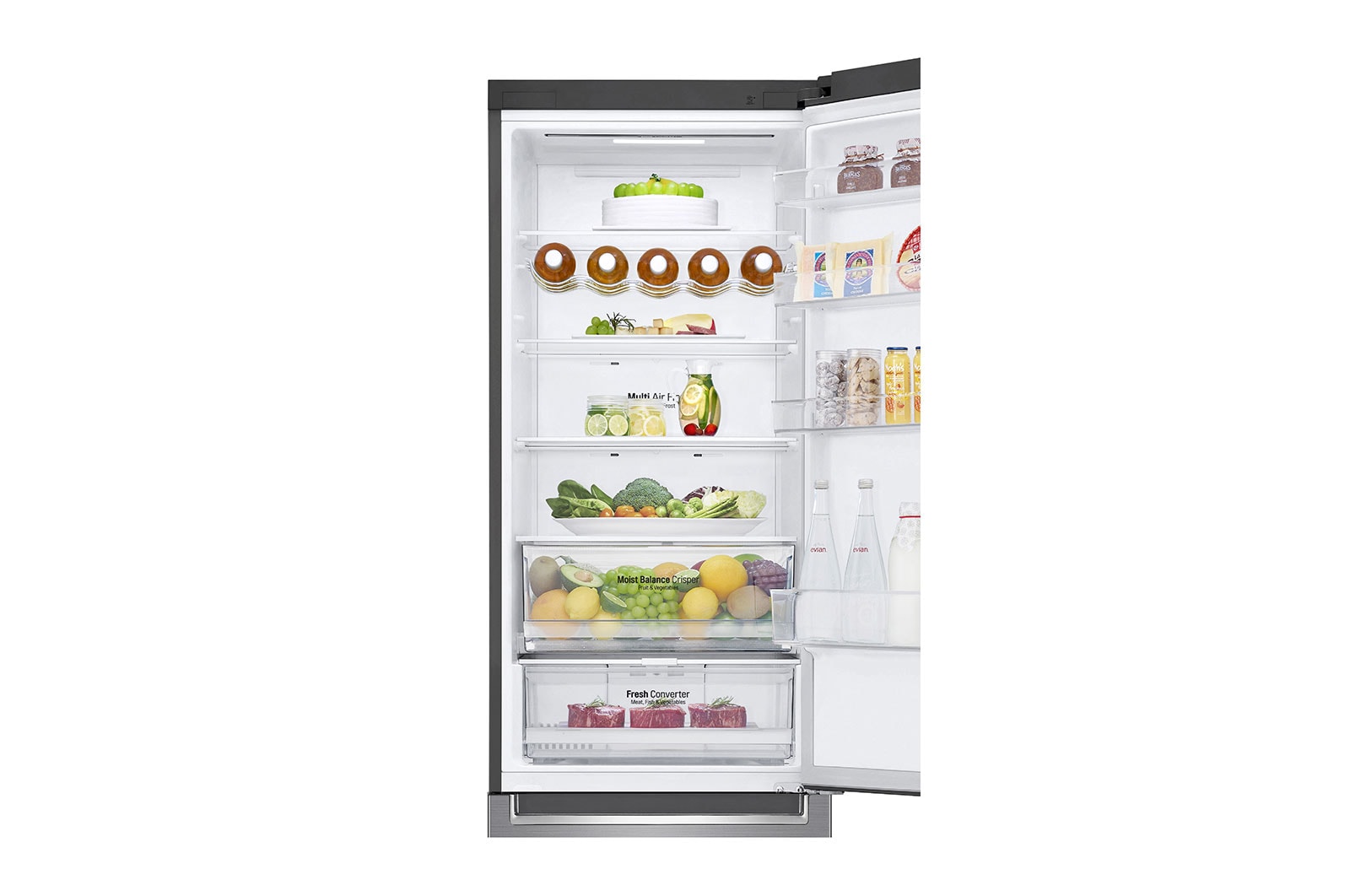 LG Frigorífico Combinado | 384 L | Etiqueta energética D | 2,03 m | DoorCooLing+™ | FRESHConverter™ | Wi-Fi, GBB62PZFGN
