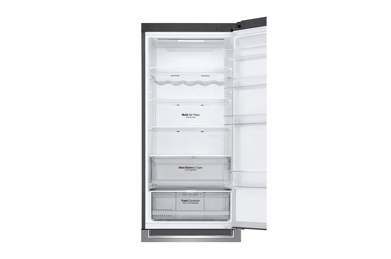 LG Frigorífico Combinado | 384 L | Etiqueta energética D | 2,03 m | DoorCooLing+™ | FRESHConverter™ | Wi-Fi, GBB62PZFGN