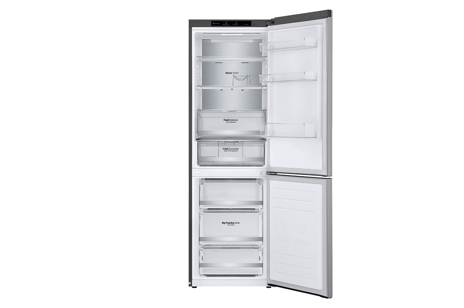 LG Frigorífico Combinado | 341 L | Etiqueta energética C | 1,86 m | DoorCooLing+™ | FRESHConverter™ | FRESHBaLancer™, GBB71PZVCN1