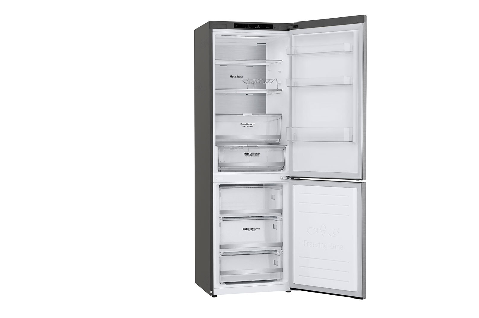 LG Combinado LG GBB71PZVCN, 341 litros, eficiência energética C, 1,86 m, Door Cooling+™, Shiny Steel, GBB71PZVCN