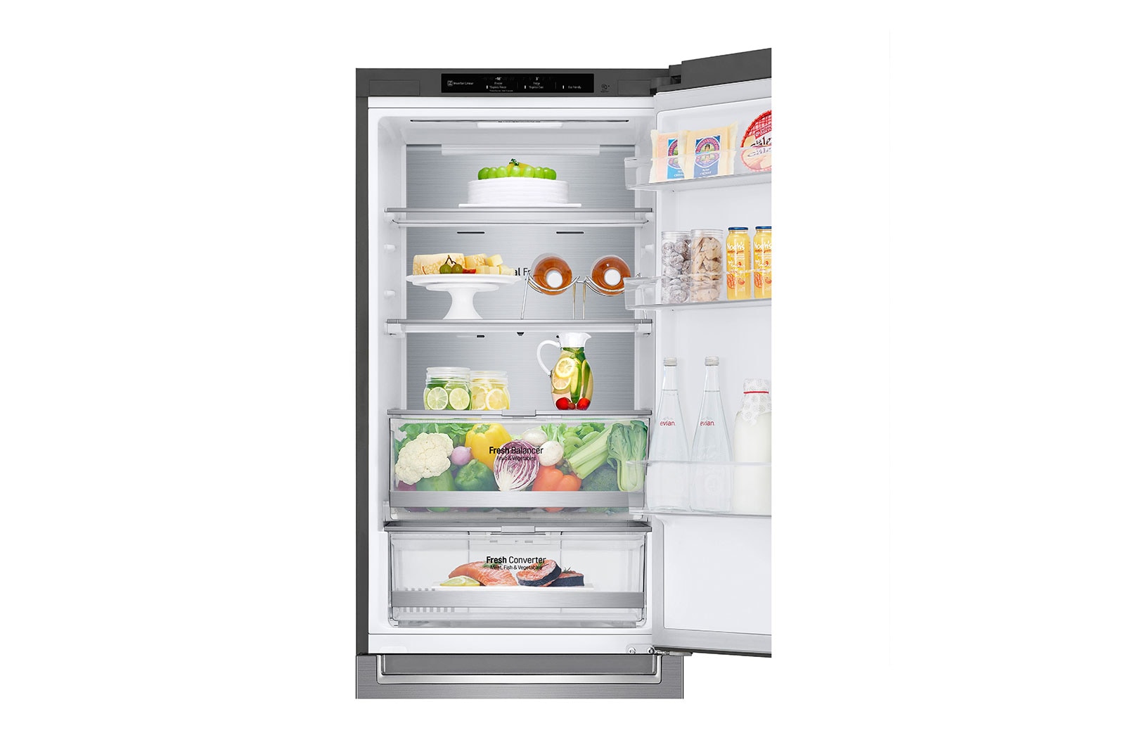 LG Combinado LG GBB71PZVCN, 341 litros, eficiência energética C, 1,86 m, Door Cooling+™, Shiny Steel, GBB71PZVCN