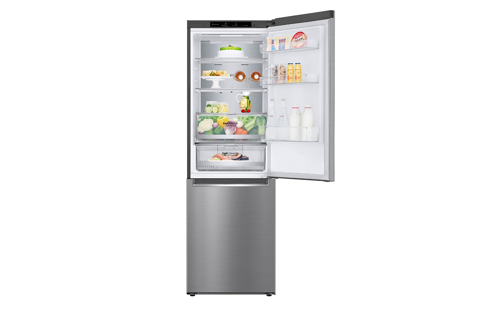 LG Combinado LG GBB71PZVFN, 341 litros, eficiência energética D, 1,86 m, Door Cooling+™, Shiny Steel, GBB71PZVFN