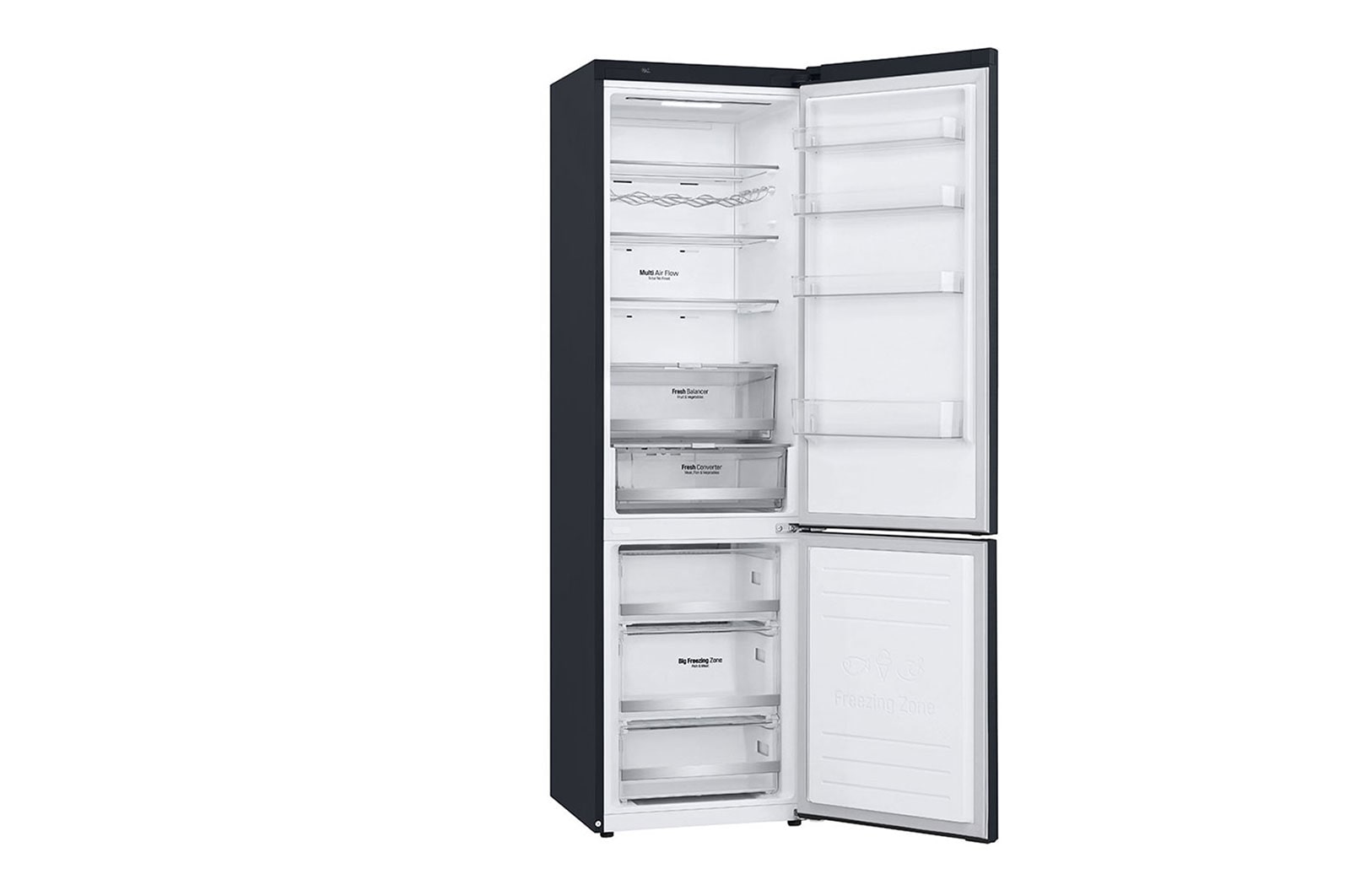 LG Frigorífico Combinado | 384 L | Etiqueta energética D | 2,03 m | DoorCooLing+™ | FRESHConverter™ | FRESHBaLancer™ | Wi-Fi, GBB72MCDGN
