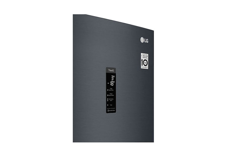 LG Combinado LG GBB72MCUFN, 384 litros, eficiência energética D, 2,03 m, Door Cooling+™, Wi-Fi, Matte Black, GBB72MCUFN