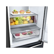 LG Combinado LG GBB72MCUFN, 384 litros, eficiência energética D, 2,03 m, Door Cooling+™, Wi-Fi, Matte Black, GBB72MCUFN