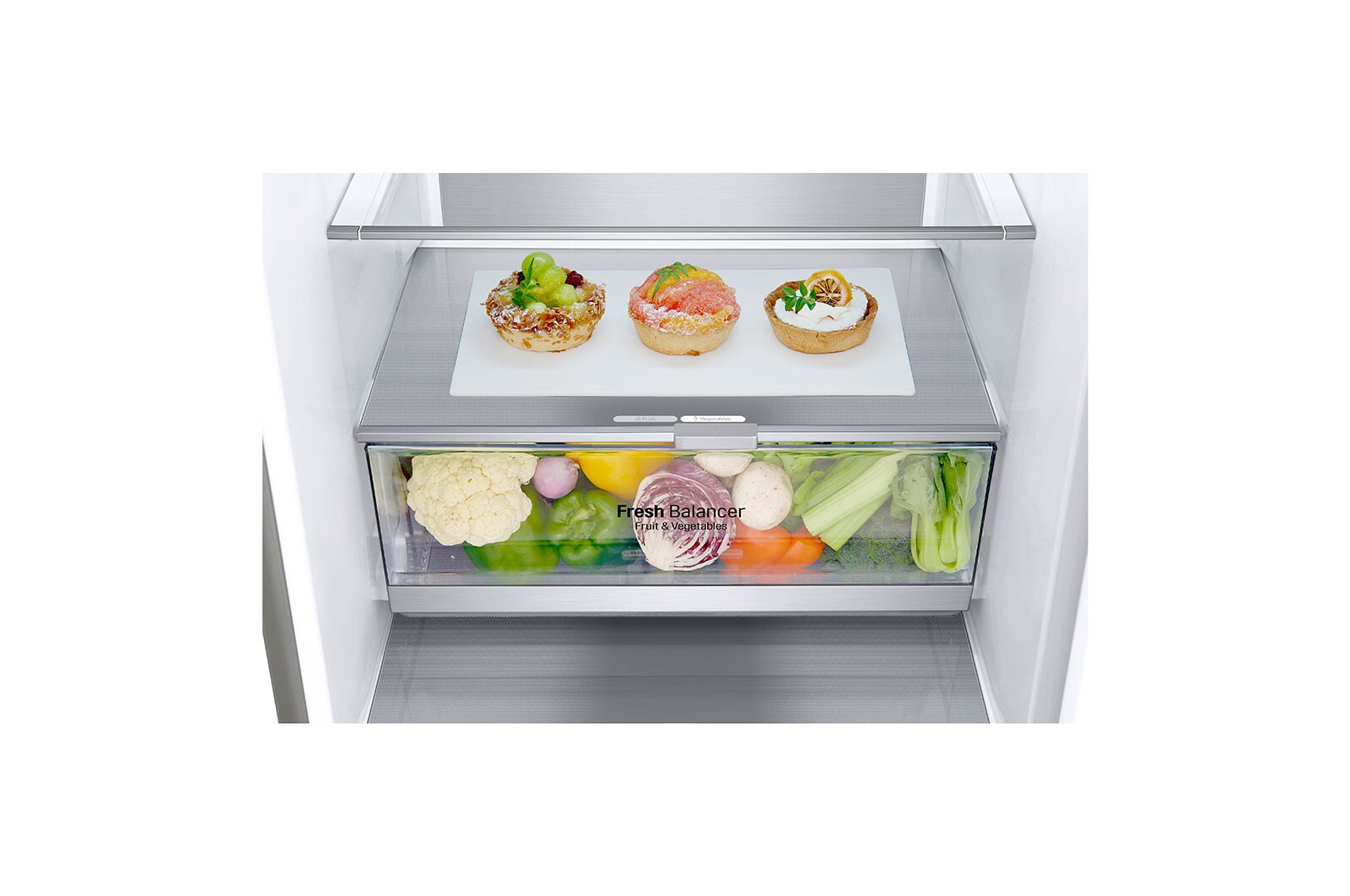 LG Combinado LG GBB72NSUFN, 384 litros, eficiência energética D, 2,03 m, Door Cooling+™, Wi-Fi, Noble Steel, GBB72NSUFN