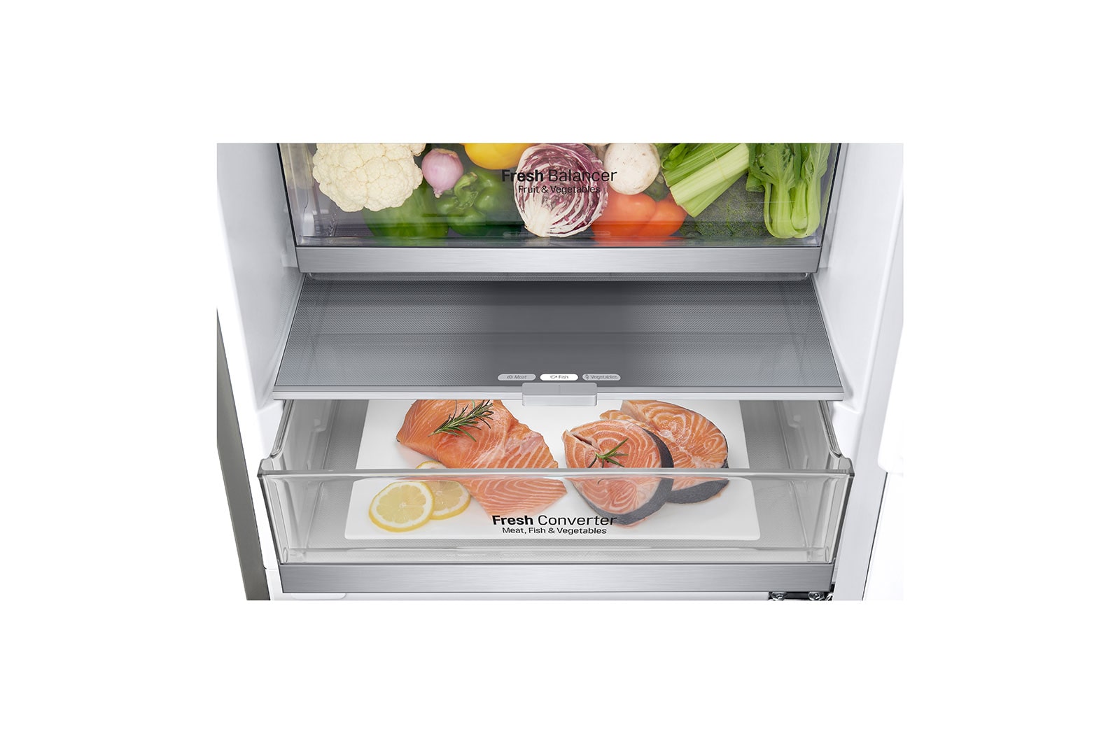 LG Combinado LG GBB72NSUFN, 384 litros, eficiência energética D, 2,03 m, Door Cooling+™, Wi-Fi, Noble Steel, GBB72NSUFN