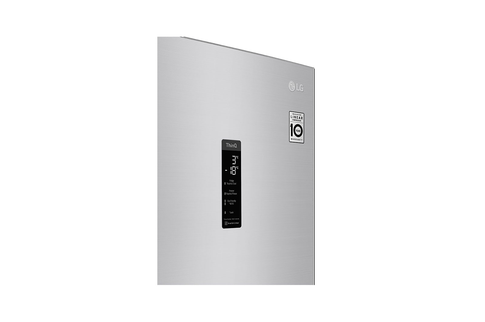 LG Combinado LG GBB72NSUFN, 384 litros, eficiência energética D, 2,03 m, Door Cooling+™, Wi-Fi, Noble Steel, GBB72NSUFN