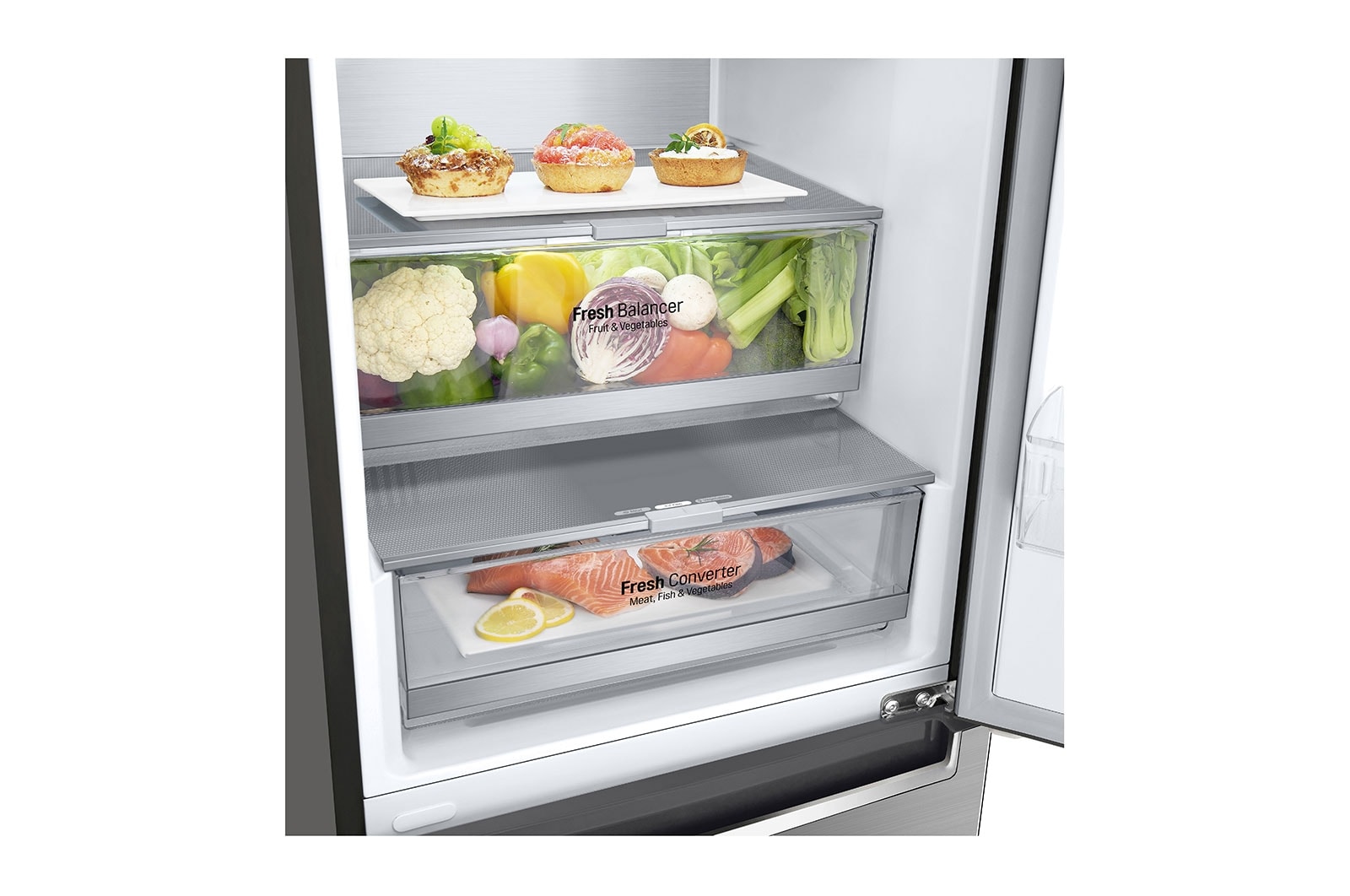 LG Frigorífico Combinado | 384 L | Etiqueta energética C | 2,03 m | DoorCooLing+™ | FRESHConverter™ | FRESHBaLancer™, GBB72PZVCN1