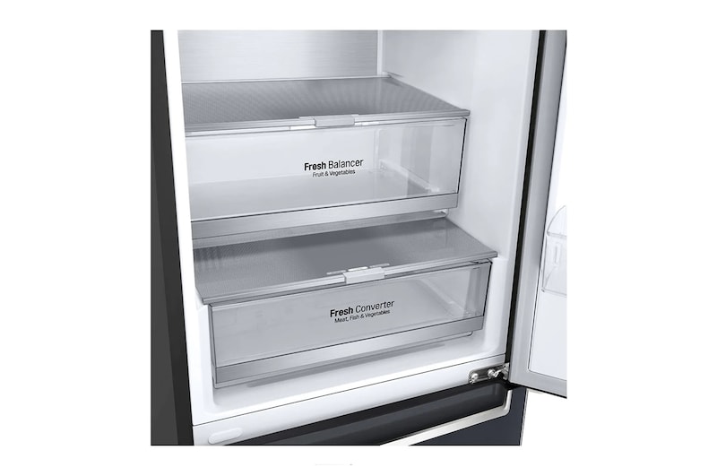 LG Combinado LG GBB92MCACP, 384 litros, eficiência energética C, 2,03 m, Door Cooling+™, Wi-Fi, Matte Black, GBB92MCACP