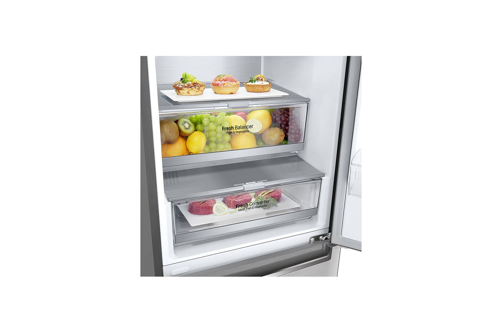 LG Combinado LG GBB92STBAP, 384 litros, eficiência energética A, 2,03 m, Door Cooling+™, Stainless Steel, GBB92STBAP