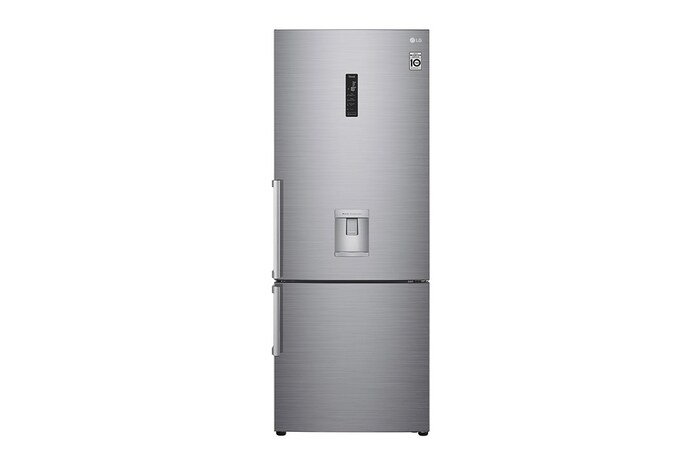 LG Frigorífico Combinado LG prata 461l com eficiência energética E, dispensador de água sem canalização e DoorCooling+™  , GBF567PZCMB