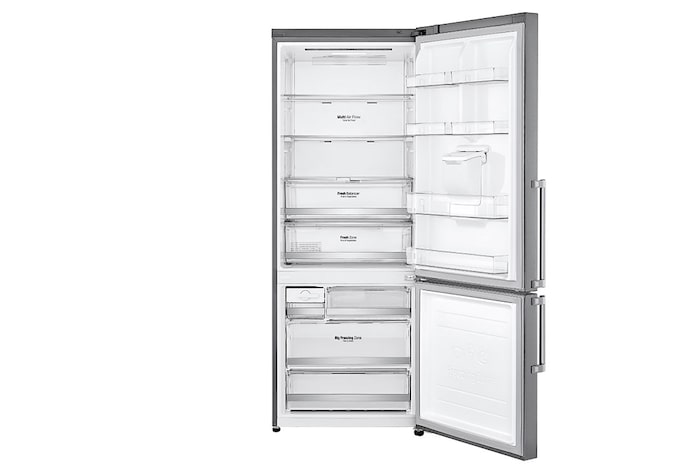 LG Frigorífico Combinado LG prata 461l com eficiência energética E, dispensador de água sem canalização e DoorCooling+™  , GBF567PZCMB