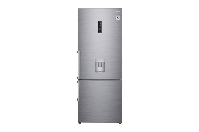 LG Frigorífico Combinado LG prata 461l com eficiência energética E, dispensador de água sem canalização e DoorCooling+™  , GBF567PZCMB